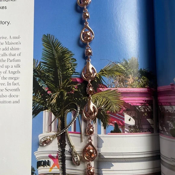 Givenchy Pink Crystal Flex Bracelet W/Earrings